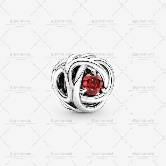 Pandora July True Red Eternity Circle Charm - Picture 1 of 5